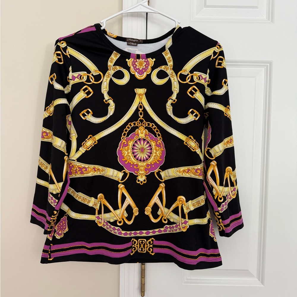 Elegant Black and Gold Women's Top